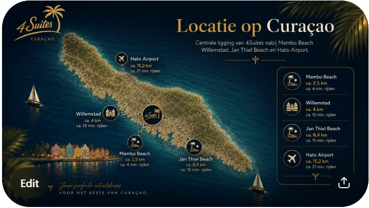 Map of 4Suites' location on Curaçao